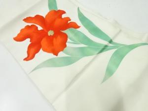 リサイクル　草花模様織出し名古屋帯